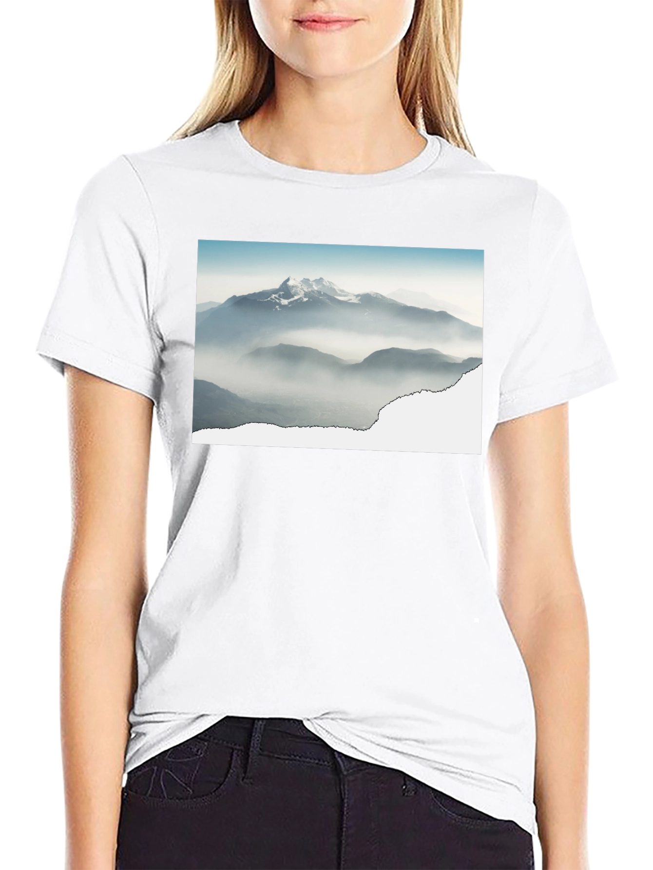 Mountains Graphic Black T-Shirt