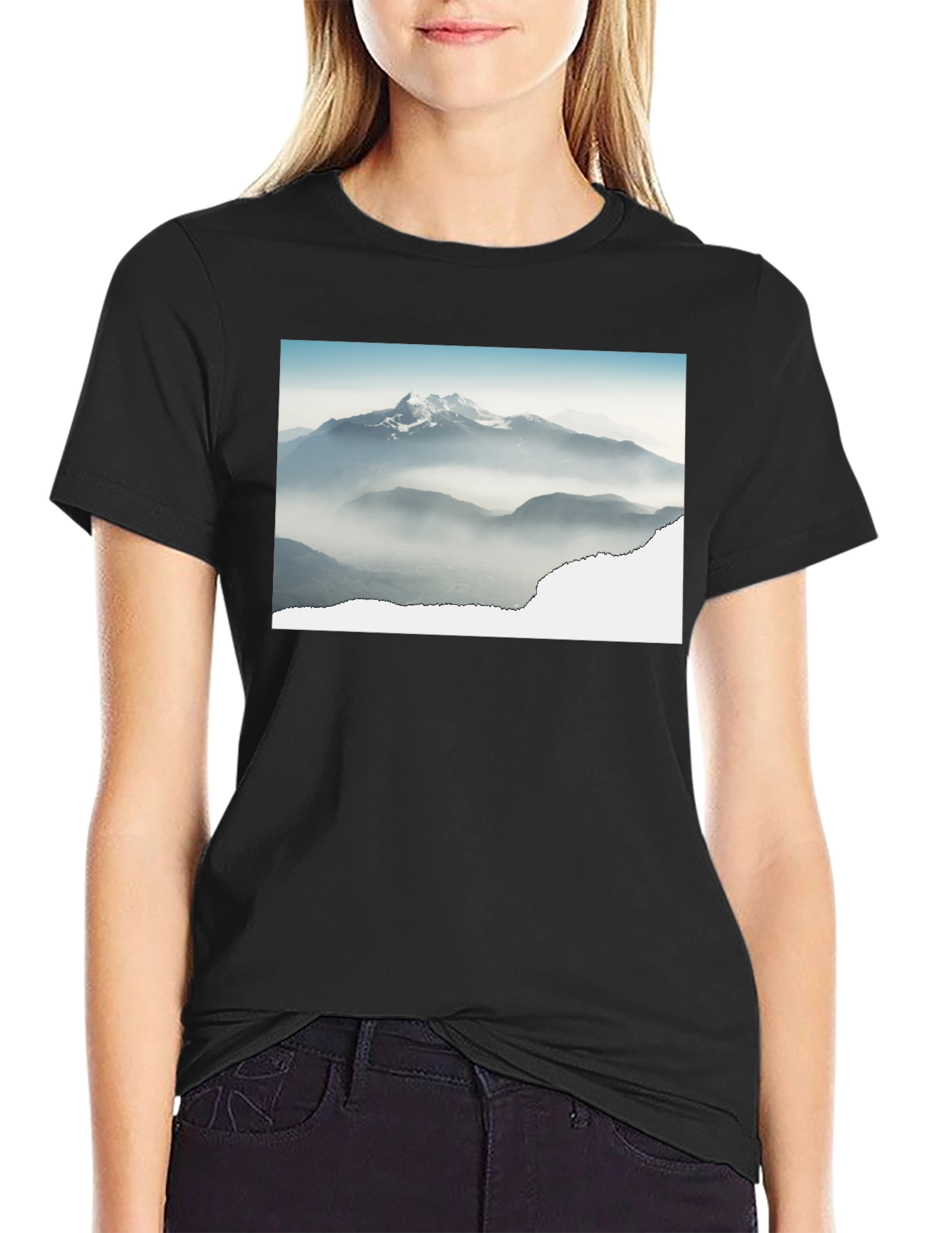 Mountains Graphic Black T-Shirt