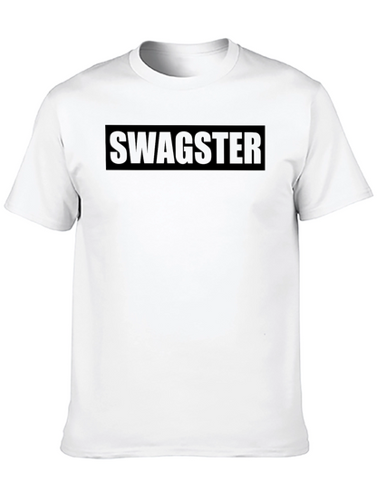 Mens Black Swagster Graphic Tee - Casual Style