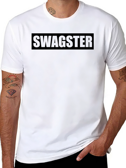 Mens Black Swagster Graphic Tee - Casual Style