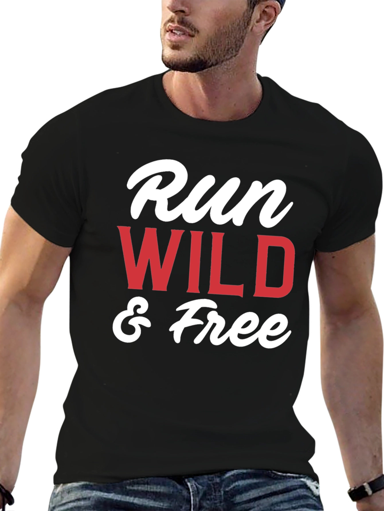 Run Wild & Free Graphic T-Shirt - Black