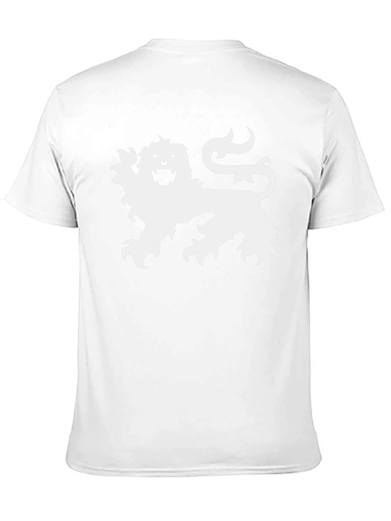 Black T-Shirt with White Lion Graphic
