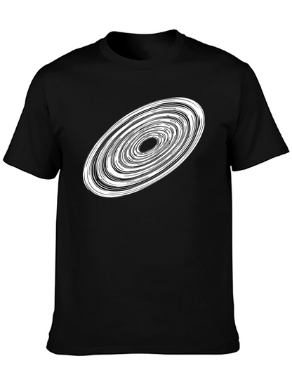 Abstract Vortex Graphic T-Shirt - Black