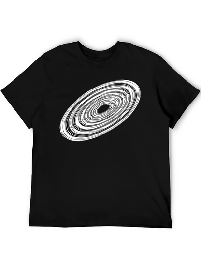 Abstract Vortex Graphic T-Shirt - Black