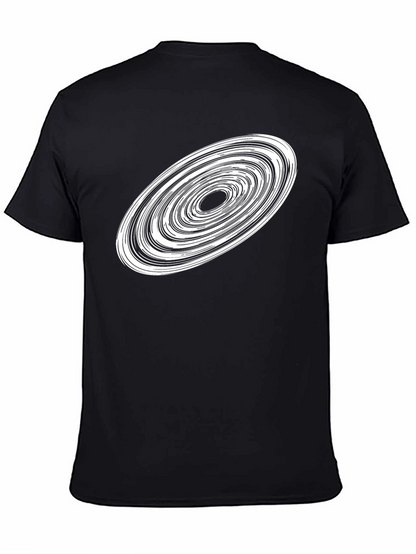 Abstract Vortex Graphic T-Shirt - Black