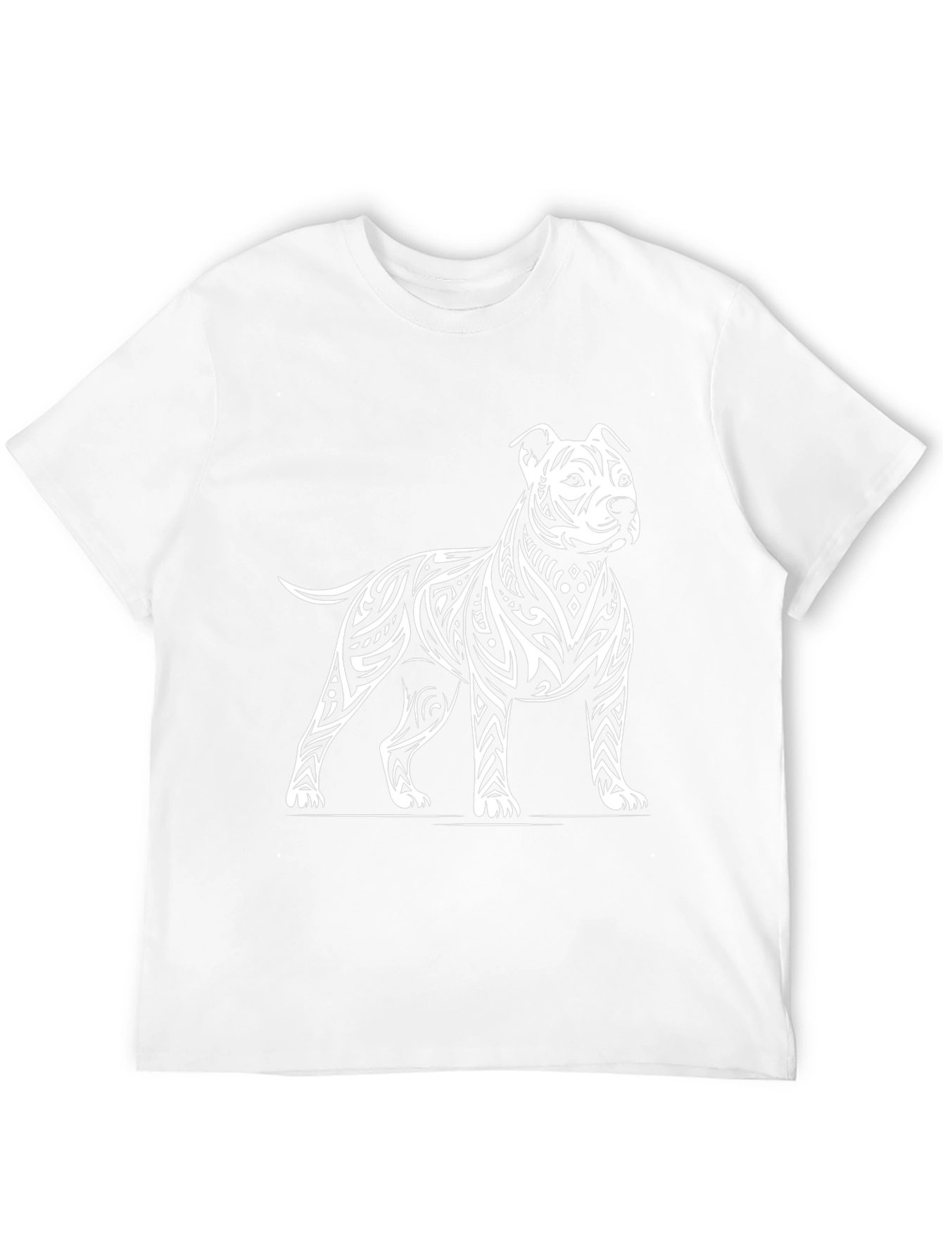 Tribal Pitbull Graphic Tee - Black Cotton Blend