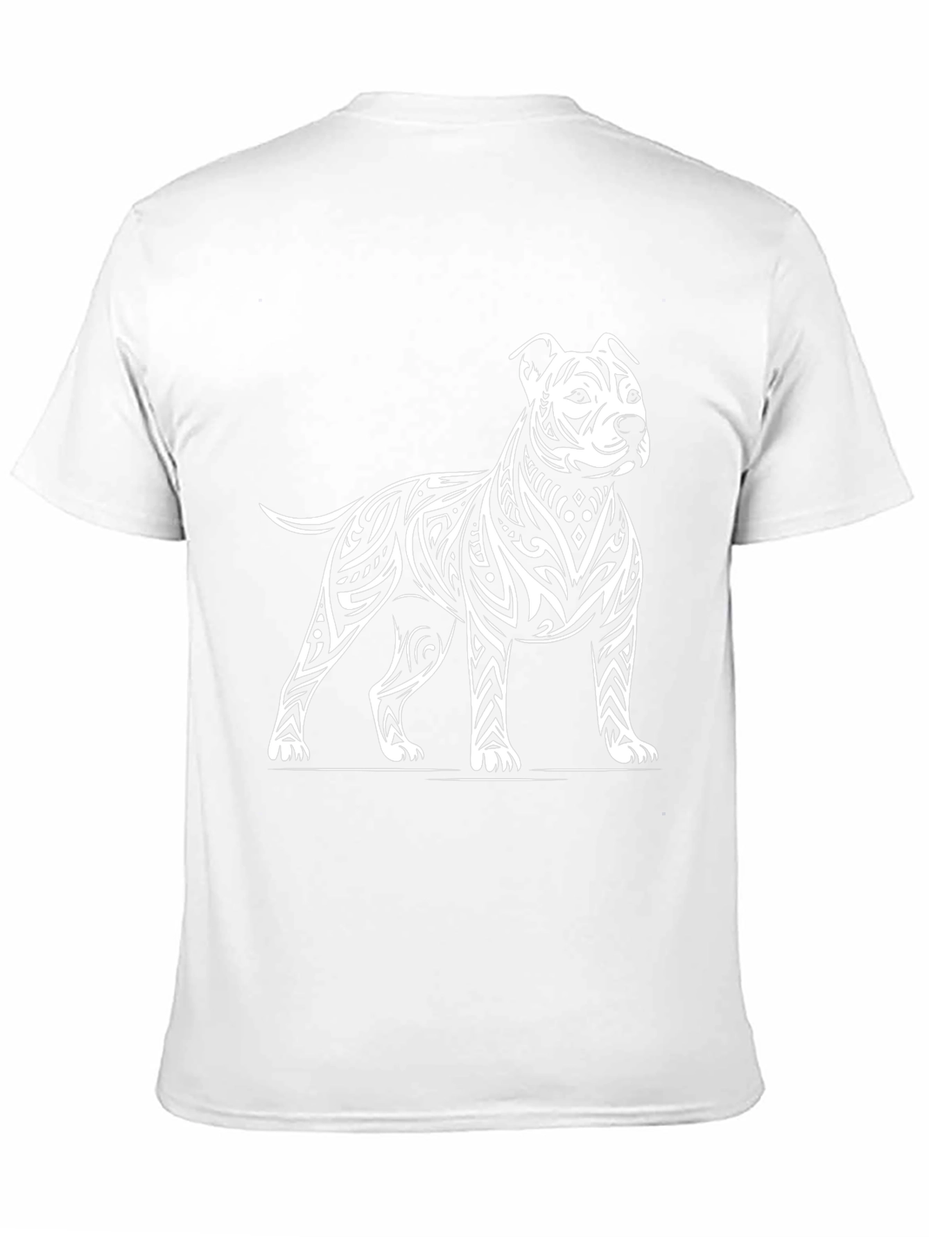 Tribal Pitbull Graphic Tee - Black Cotton Blend
