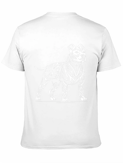Tribal Pitbull Graphic Tee - Black Cotton Blend
