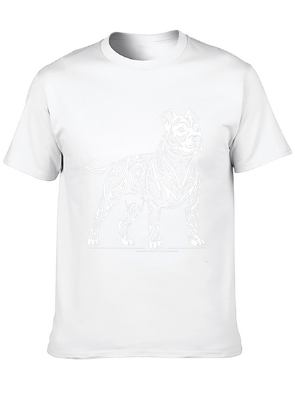 Tribal Pitbull Graphic Tee - Black Cotton Blend