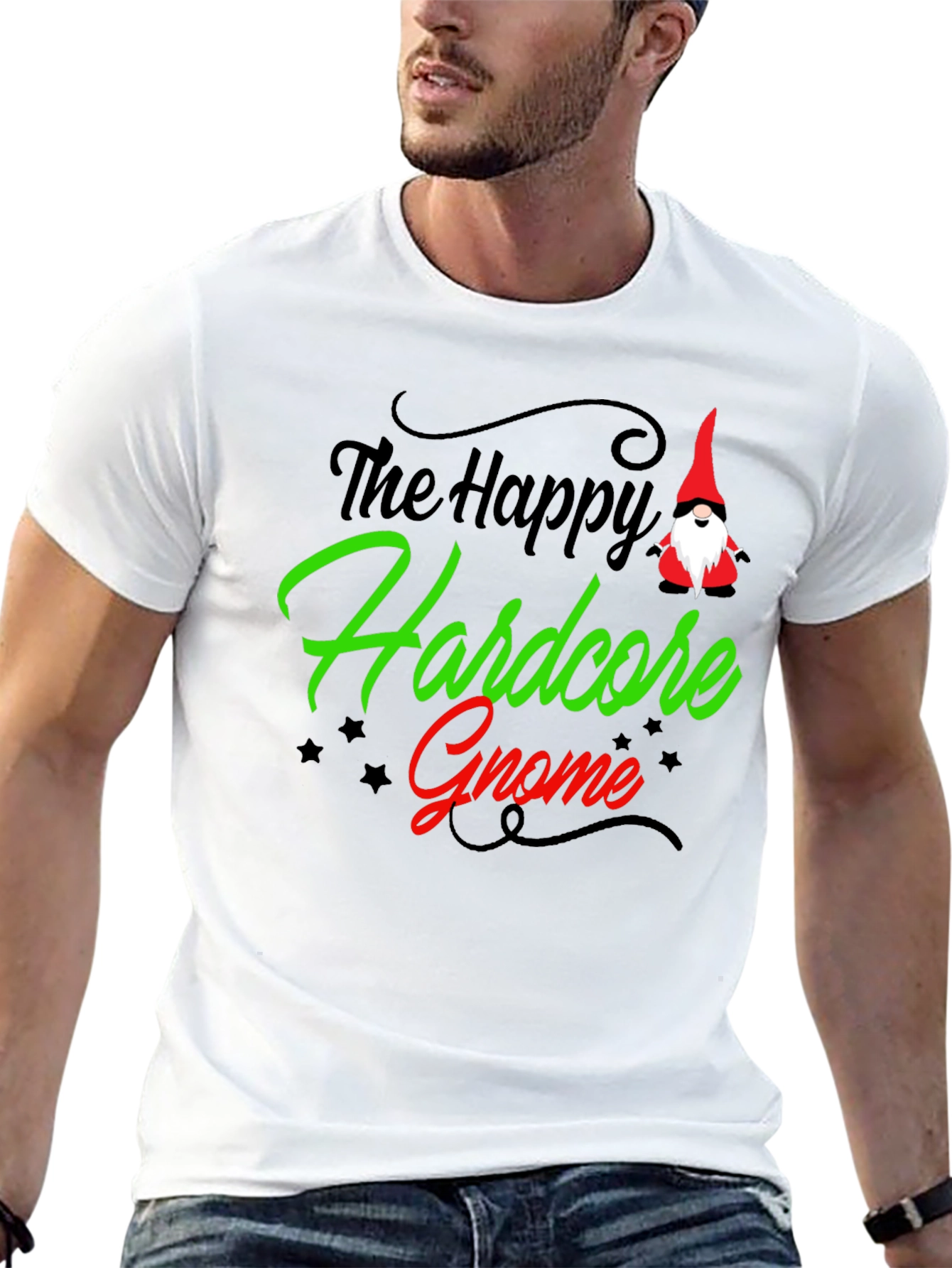 Happy Hardcore Gnome Graphic T-Shirt