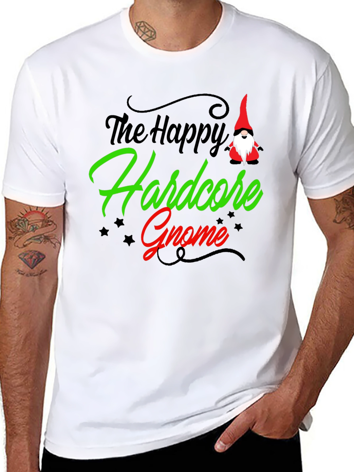 Happy Hardcore Gnome Graphic T-Shirt