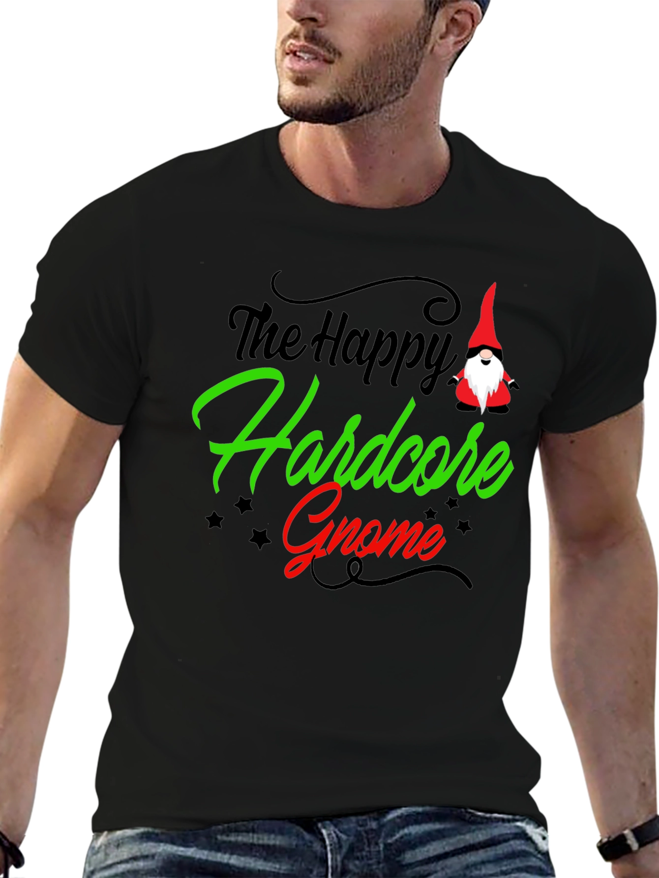 Happy Hardcore Gnome Graphic T-Shirt