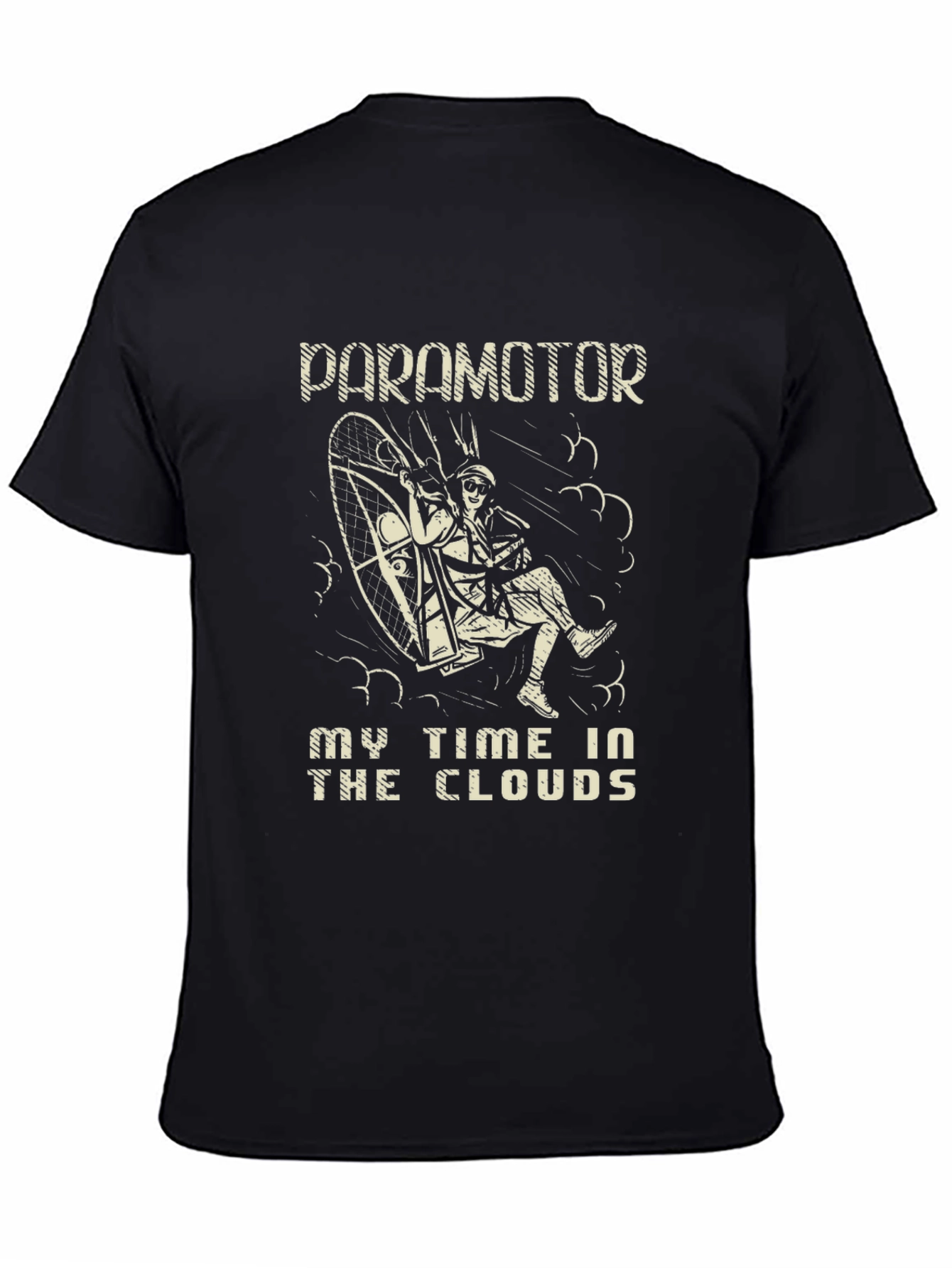 Paramotor Time In The Clouds Black T-Shirt