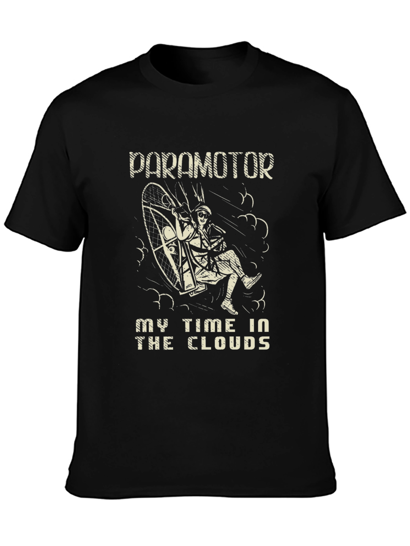 Paramotor Time In The Clouds Black T-Shirt