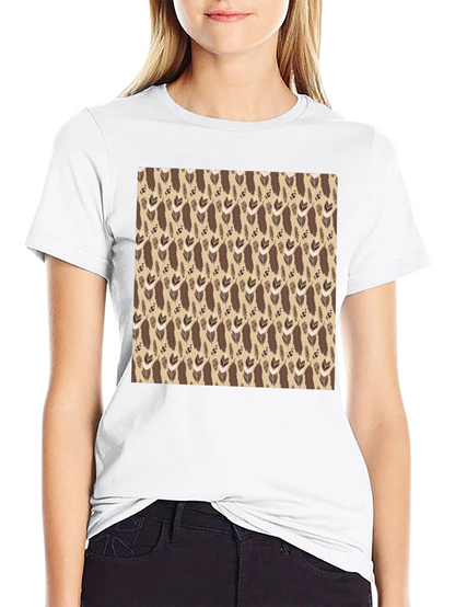 Tribal Feather Print Crew Neck T-Shirt