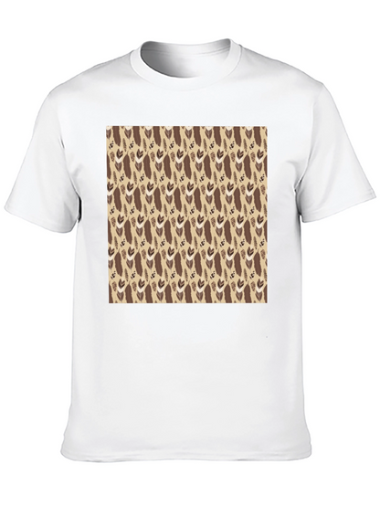 Tribal Feather Print Crew Neck T-Shirt