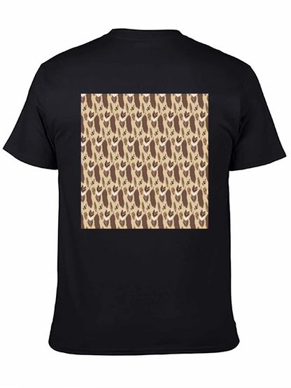 Tribal Feather Print Crew Neck T-Shirt
