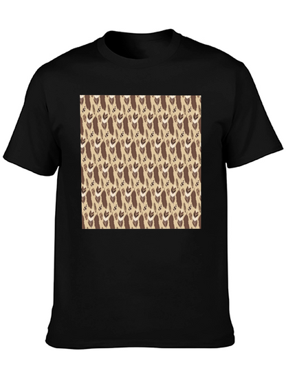 Tribal Feather Print Crew Neck T-Shirt