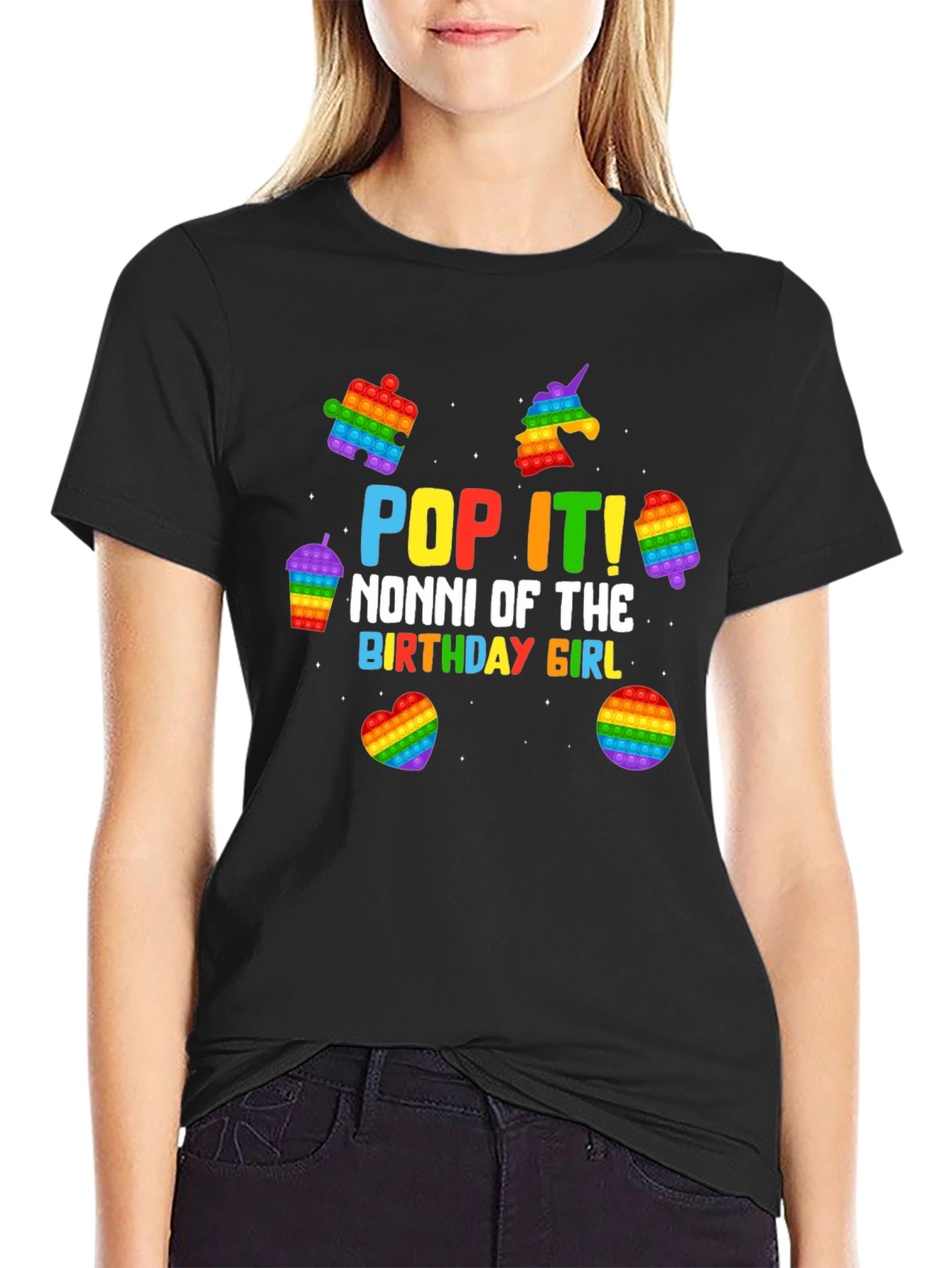 Pop It Nonni Birthday Girl T-Shirt