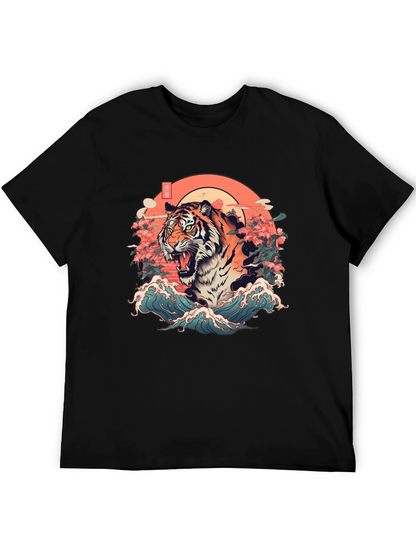 Tiger Graphic T-Shirt - Japanese Art Style
