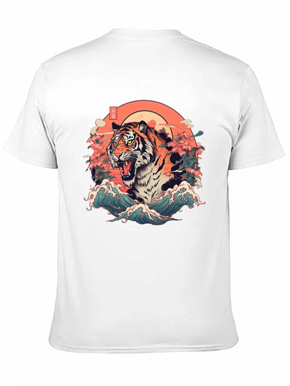 Tiger Graphic T-Shirt - Japanese Art Style