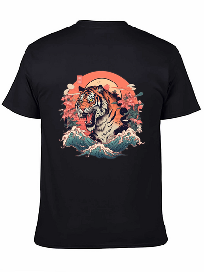 Tiger Graphic T-Shirt - Japanese Art Style
