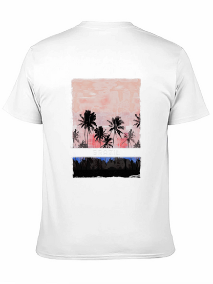 Brazil Palms Graphic T-Shirt - Sunset Palm Trees