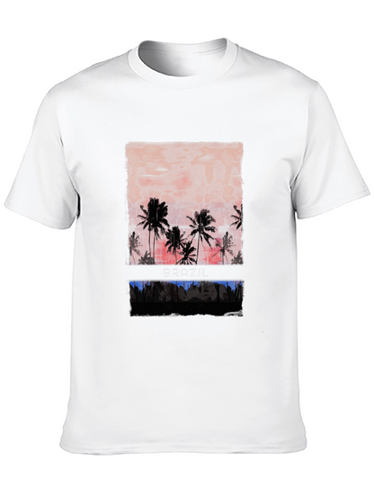Brazil Palms Graphic T-Shirt - Sunset Palm Trees