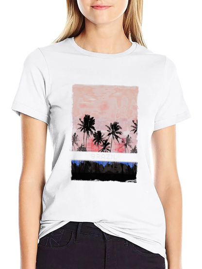 Brazil Palms Graphic T-Shirt - Sunset Palm Trees