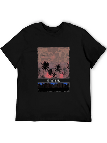 Brazil Palms Graphic T-Shirt - Sunset Palm Trees