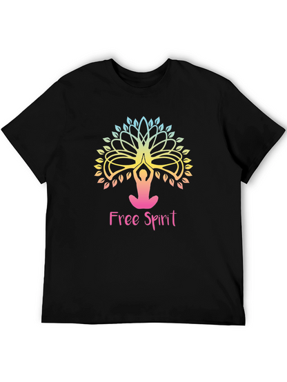 Free Spirit Yoga Tree Graphic Tee - Black