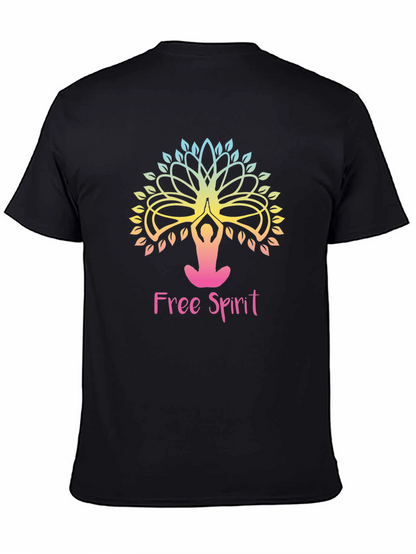 Free Spirit Yoga Tree Graphic Tee - Black