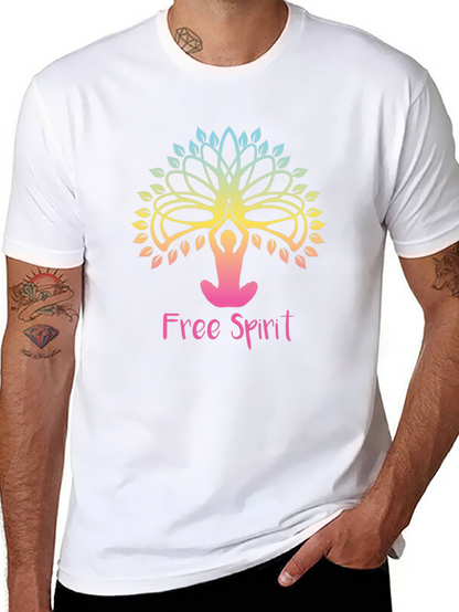 Free Spirit Yoga Tree Graphic Tee - Black