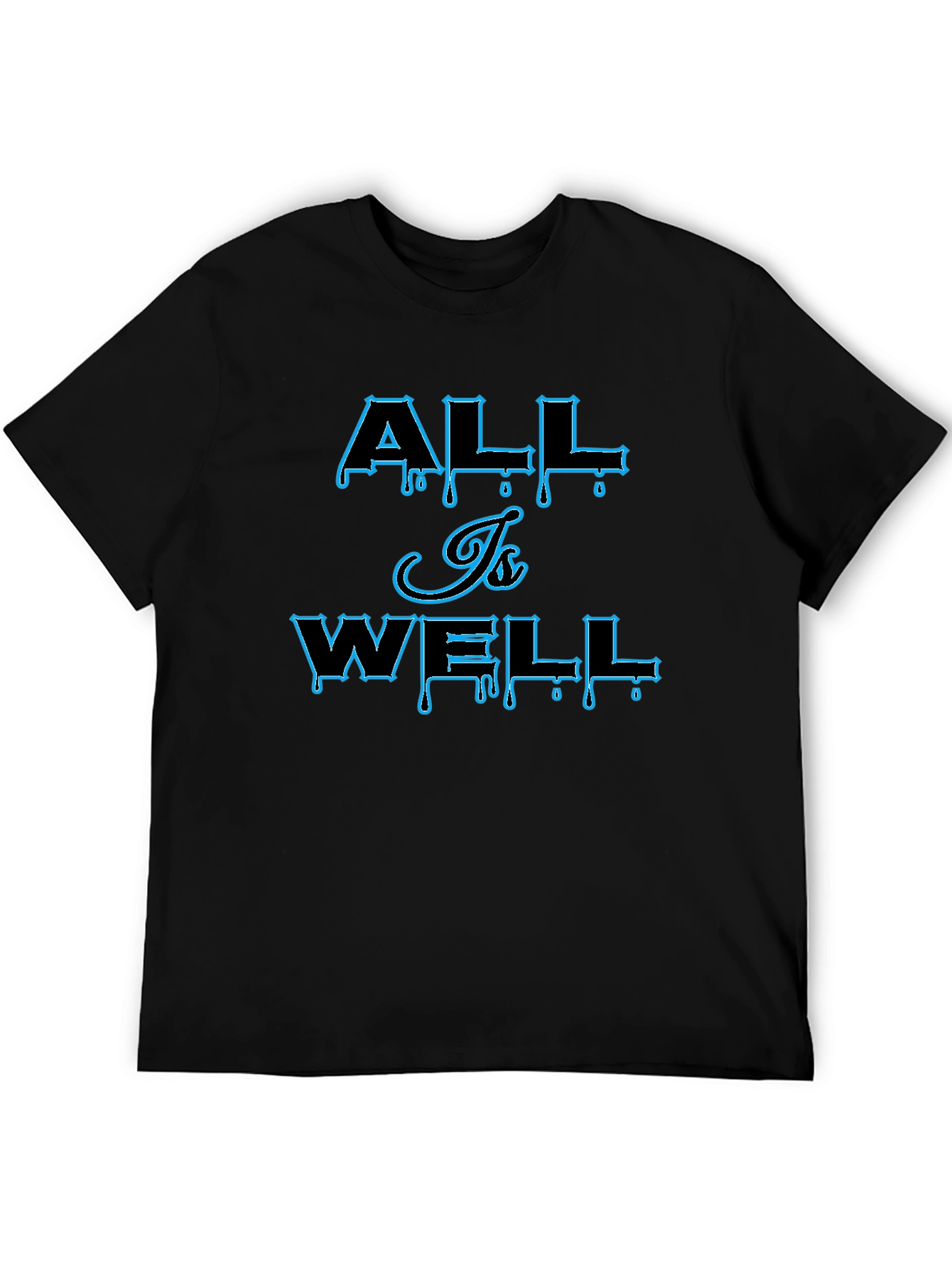 All Is Well Graphic Print Mens Black T-Shirt