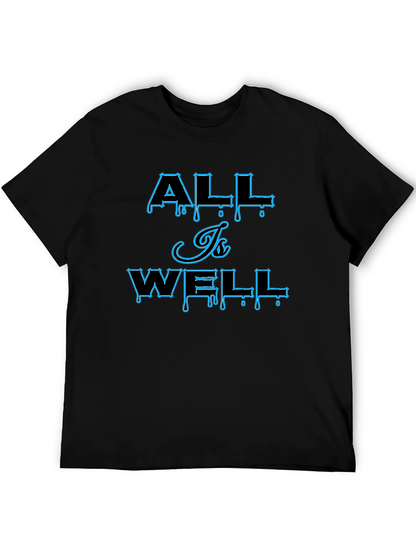 All Is Well Graphic Print Mens Black T-Shirt