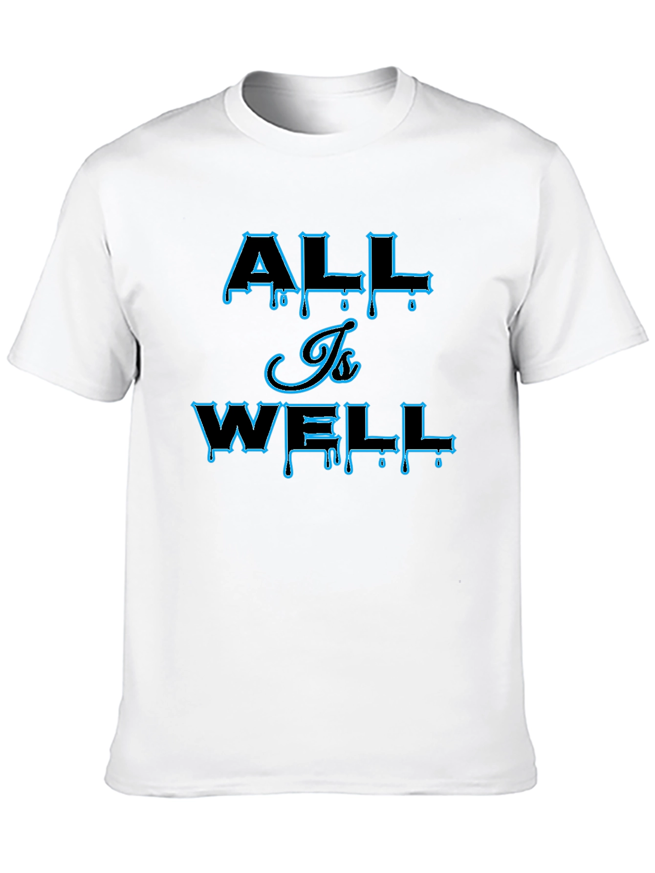 All Is Well Graphic Print Mens Black T-Shirt