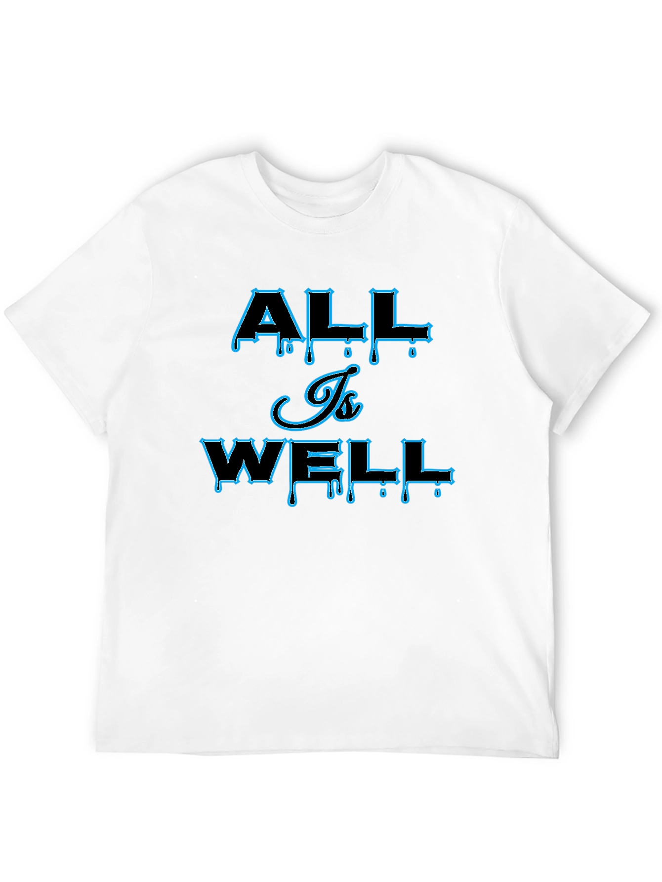 All Is Well Graphic Print Mens Black T-Shirt