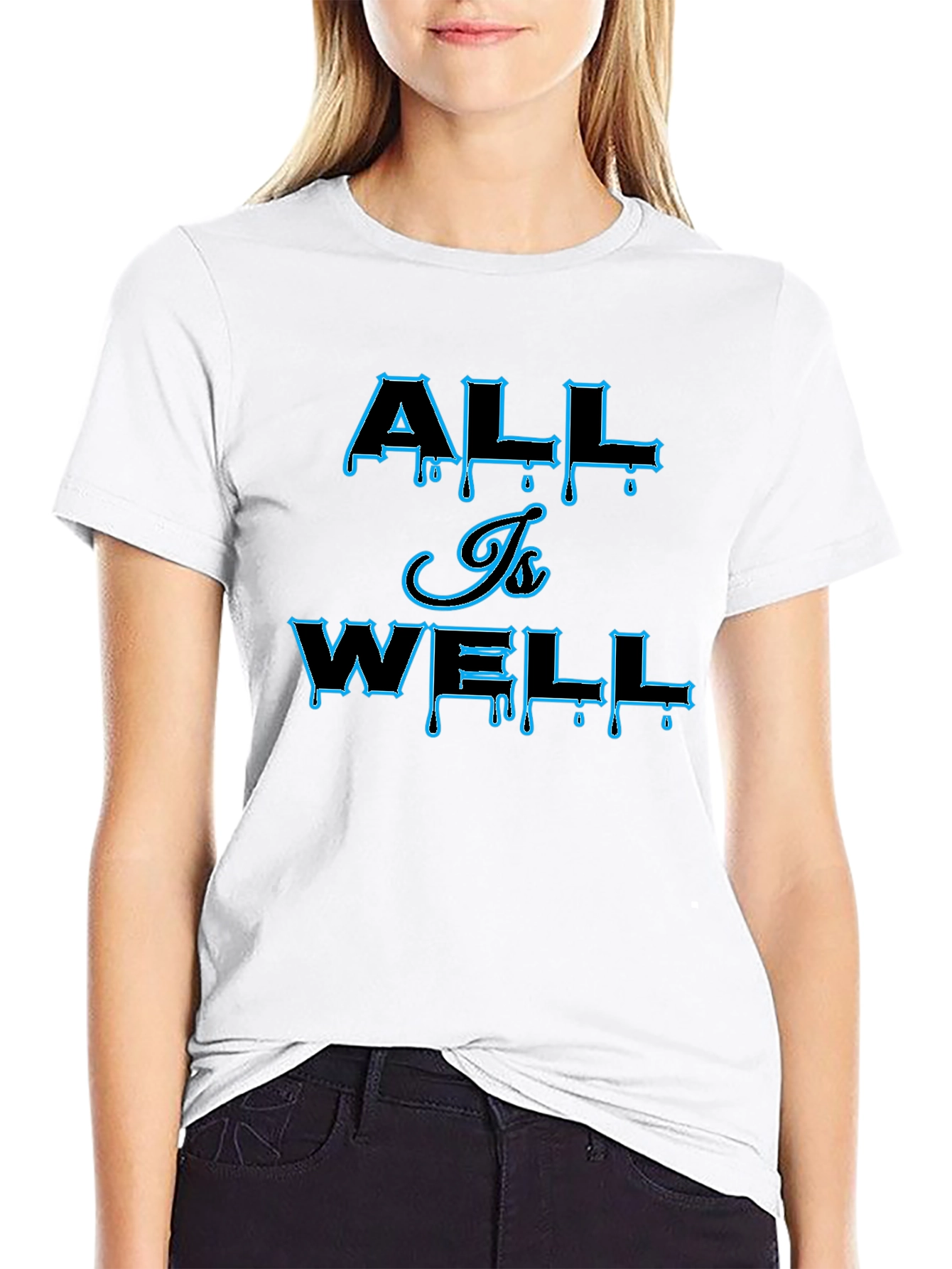 All Is Well Graphic Print Mens Black T-Shirt