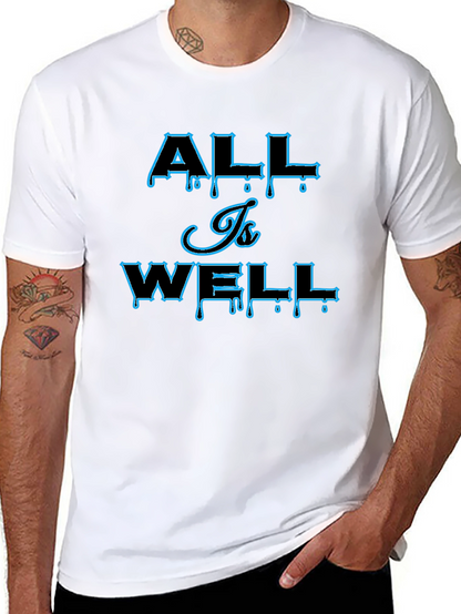 All Is Well Graphic Print Mens Black T-Shirt