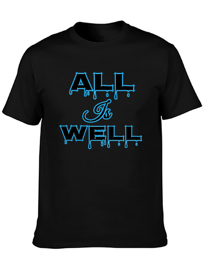 All Is Well Graphic Print Mens Black T-Shirt