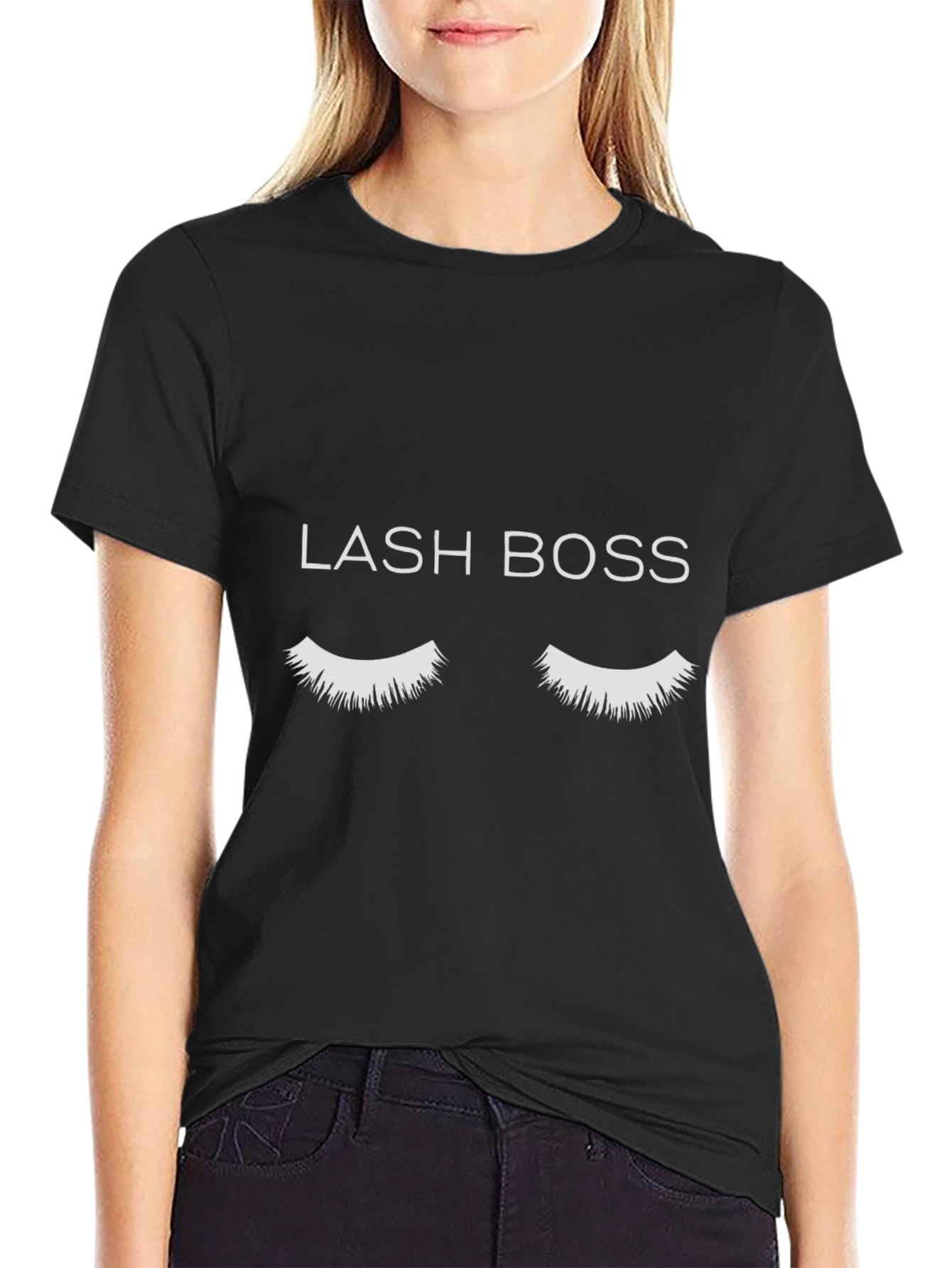 Lash Boss Graphic Tee - Eyelash Design Black T-Shirt