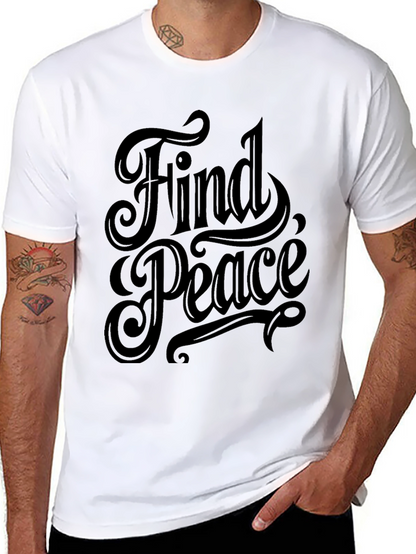 Find Peace Black Graphic Tee - Stylish Comfort