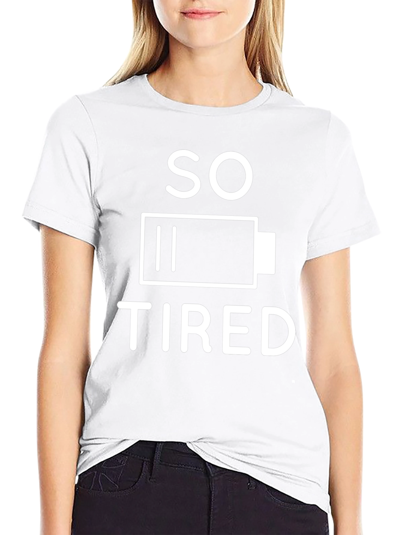 So Tired Battery Graphic T-Shirt - Black