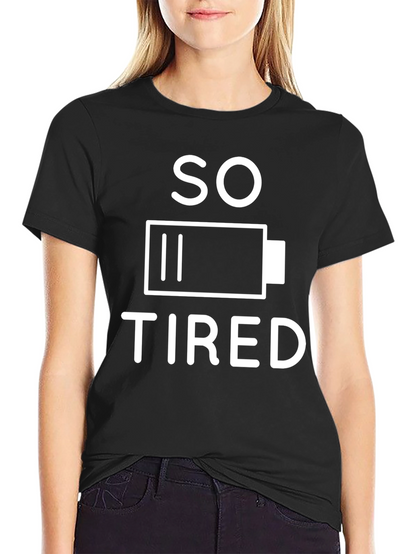 So Tired Battery Graphic T-Shirt - Black
