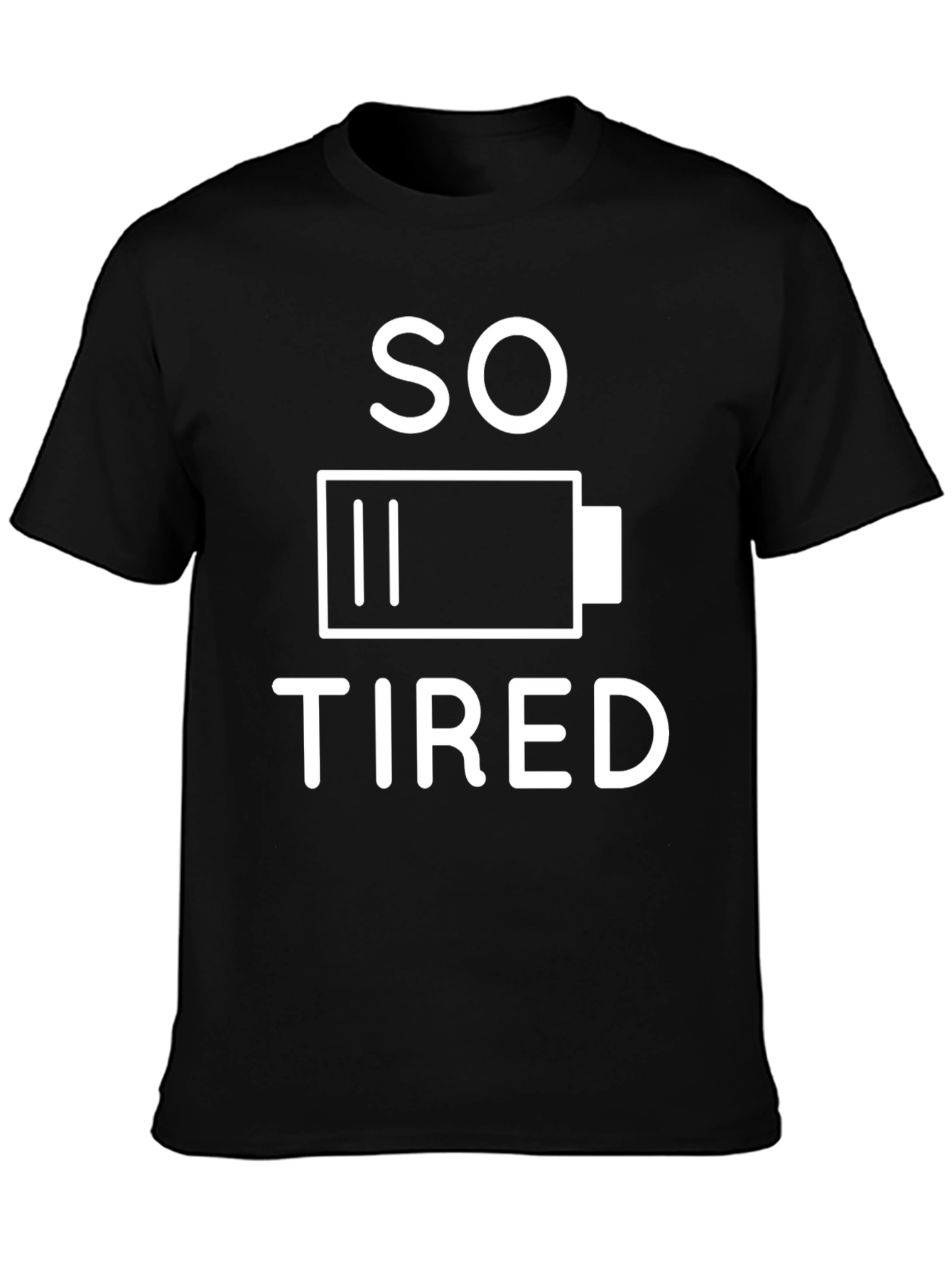 So Tired Battery Graphic T-Shirt - Black