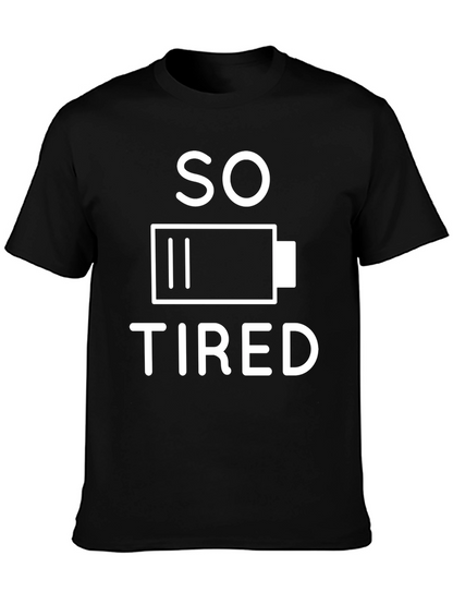 So Tired Battery Graphic T-Shirt - Black