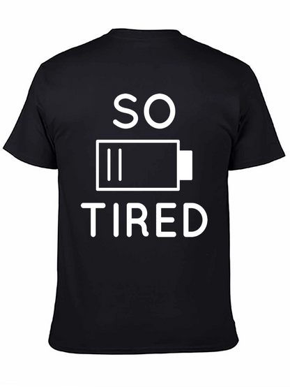 So Tired Battery Graphic T-Shirt - Black