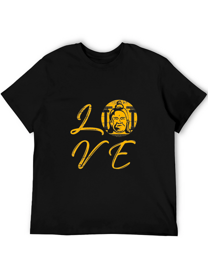 Love Buddha Graphic T-Shirt - Trendy Black Tee