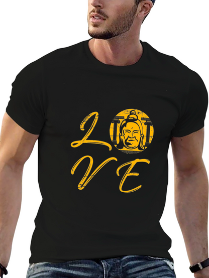 Love Buddha Graphic T-Shirt - Trendy Black Tee
