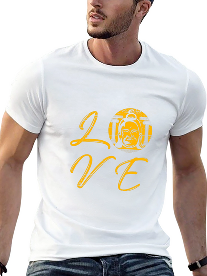 Love Buddha Graphic T-Shirt - Trendy Black Tee